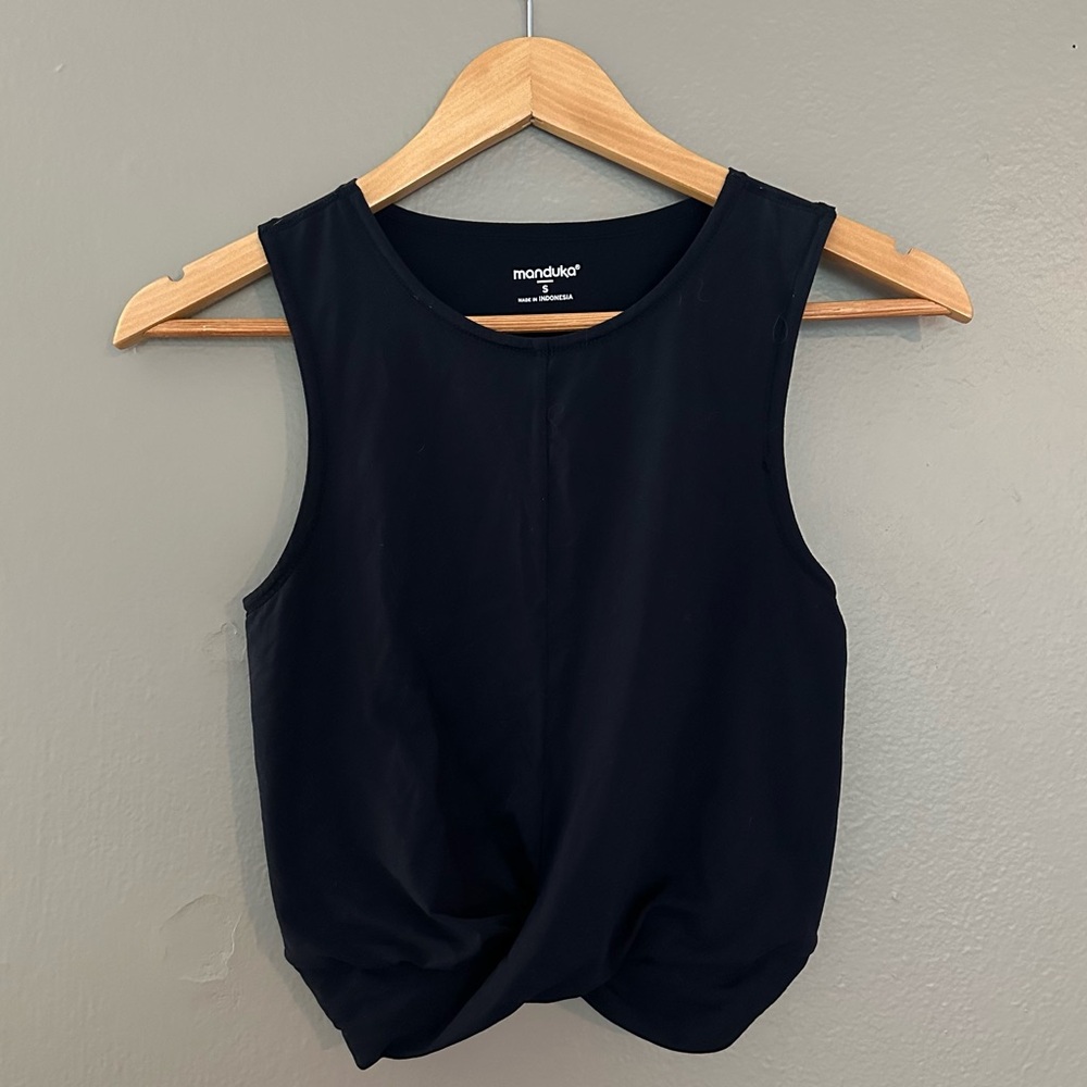 Manduka Women's Black Tank Crop Top Small